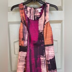 BAR lll. Side Zip Waist Accent Multi-colored Dress Med